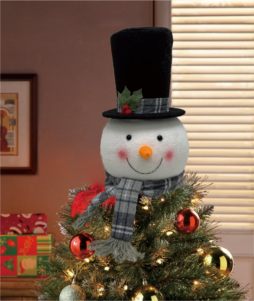 Holiday Time Snowman with Scarf Tree Topper