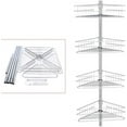 thumbnail image 2 of Delaman 4-Tier Bathroom Shower Shelf Rack Storage Basket with Hook Constant Tension Corner Shower Caddy Shower Tension Pole Caddy 4-Shelf Rustproof Shower Tension Pole Caddy, 2 of 7