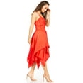 thumbnail image 3 of Sakkas Lady Mary Jacquard Corset Style Bodice Lightweight Handkerchief Hem Dress - Coral - Plus Size, 3 of 5