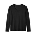 thumbnail image 4 of Mens Long Sleeve Shirt Lightweight Casual V-Neck Cotton Pullover Solid Color Tee Classic Long Sleeve Shirts for Men, 4 of 6