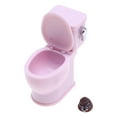 thumbnail image 3 of Pink White Silver Dollhouses Toilet Miniature Plastic Model Flushing Noise Feature Realistic Bathroom Furniture Decors, 3 of 8