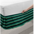 thumbnail image 2 of Teal Bed Skirt, Expressionist Chevron Style Pattern Geometric Vibrant Colored Modern, Elastic Bedskirt Dust Ruffle Wrap Around for Bedding Decor, 4 Sizes, Mint Green Teal Black, by Ambesonne, 2 of 2