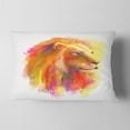 thumbnail image 2 of Designart Lion with Colorful Mane - Animal Throw Pillow - 12x20, 2 of 5