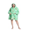 thumbnail image 3 of Wearable Blanket Hoodie for Adults Sherpa All Patterns Oversized Sweatshirt Blanket with Pockets, 3 of 6