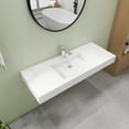 thumbnail image 5 of 47" Wall Mount Rectangle Vessel Sink with Faucet Hole, Solid Surface Bathroom Vessel Sink, 5 of 9