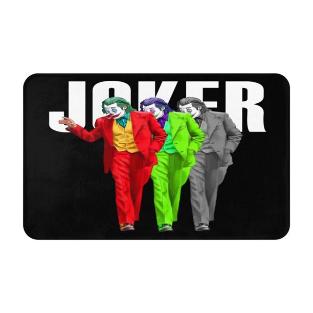 Felpudo decorativo con diseño de Joker, antideslizante, lavable, para interior y exterior, para puerta de entrada navideña, para baño, cocina, patio, decoración navideña del hogar, 20 x 31,5 pulgadas