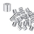 thumbnail image 1 of Uxcell 50-Pack Aluminum Crimping Loop Sleeves, 6mm 1/4 Round Barrel Wire Rope Sleeves, 1 of 2
