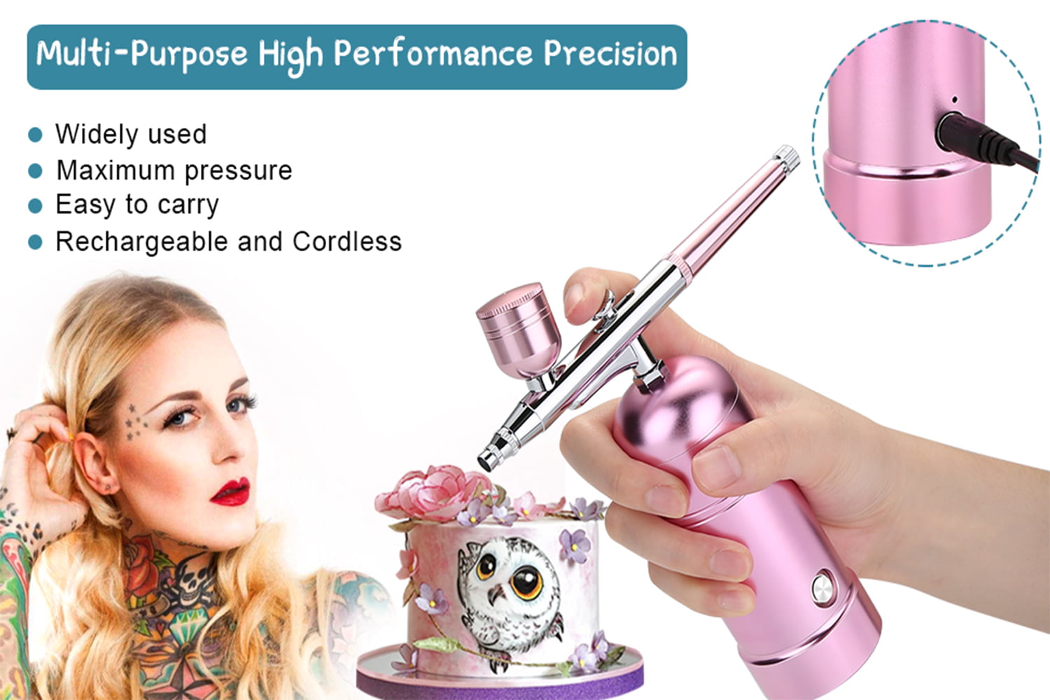 Airbrush, AGPTEK Mini Airbrush with Air Compressor, Portable Airbrush —  CHIMIYA