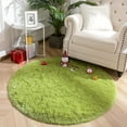 thumbnail image 6 of DweIke Round Rug for Bedroom,Soft Shaggy Area Rugs for Living Room Decor,Fluffy Circle Carpets for Nursery,4'x4',Grass Green, 6 of 7