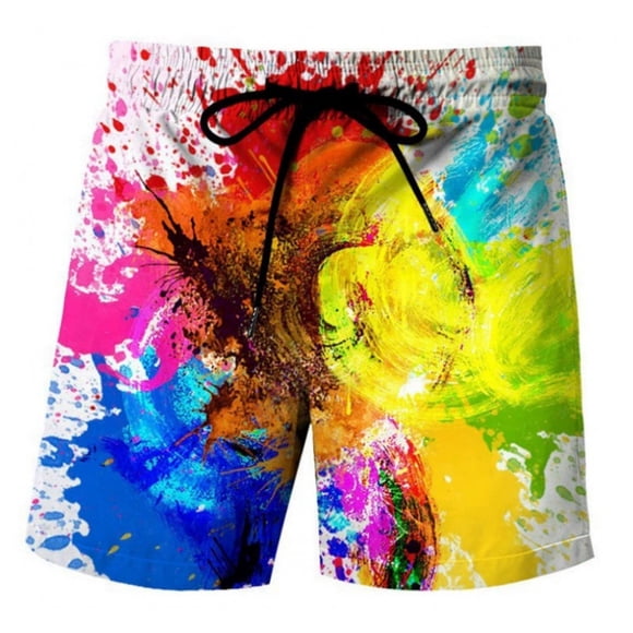 Xdzjlr Shorts pour Hommes Décontractés Coupe Ample, Couleur Impression 3D Personnalité Mode Respirants Shorts Athlétiques pour Hommes