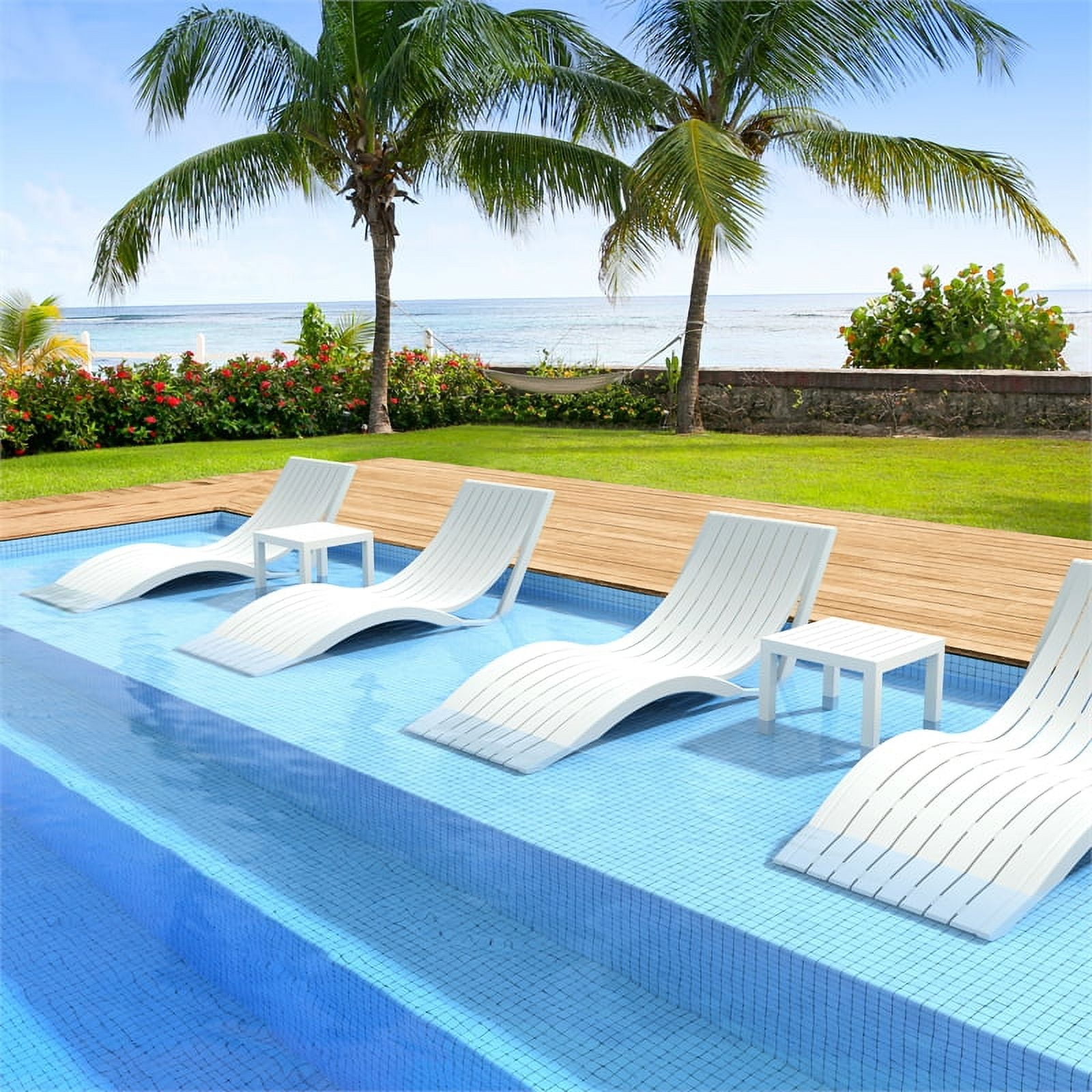 Compamia sundance pool chaise lounge white sale