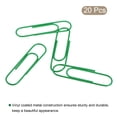 thumbnail image 3 of Uxcell Paper Clips 3.9 Inch Vinyl Coated for Office Home Green Count 20, 3 of 6
