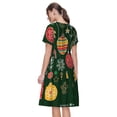 thumbnail image 2 of Bixox Robe d'Été à Manches Courtes pour Femmes Robe Ample Longueur Genou avec Poches-Noël, 2 of 7