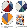 Designart "Multicolor Geometric Tiles in Orange and Blue" Geometric