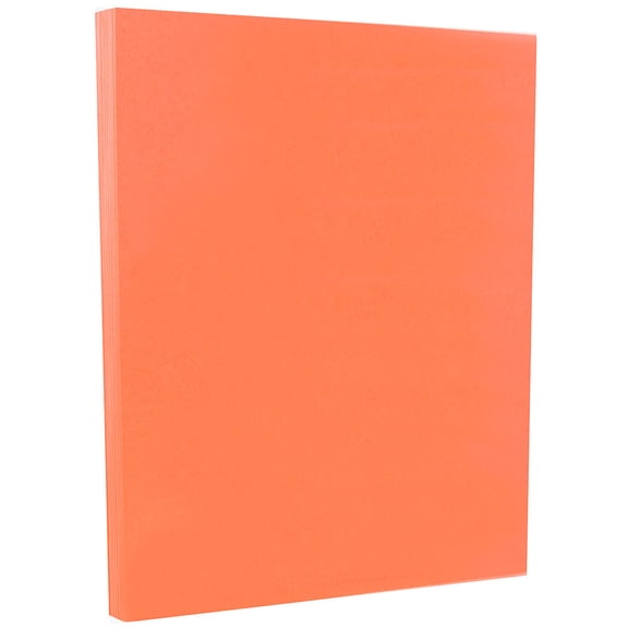 JAM Paper Vellum Bristol Cardstock, 8 1/2 x 11, 50 per Pack, 67lb Salmon Pink