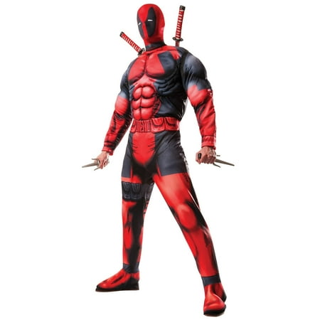 Mens Deluxe Deadpool Costume - Standard One-Size
