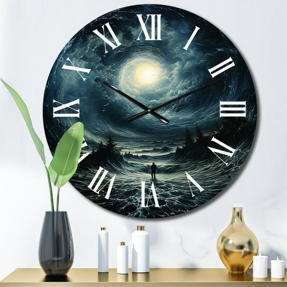 Designart "Vortex Euphony" Storms Oversized Wall Clock