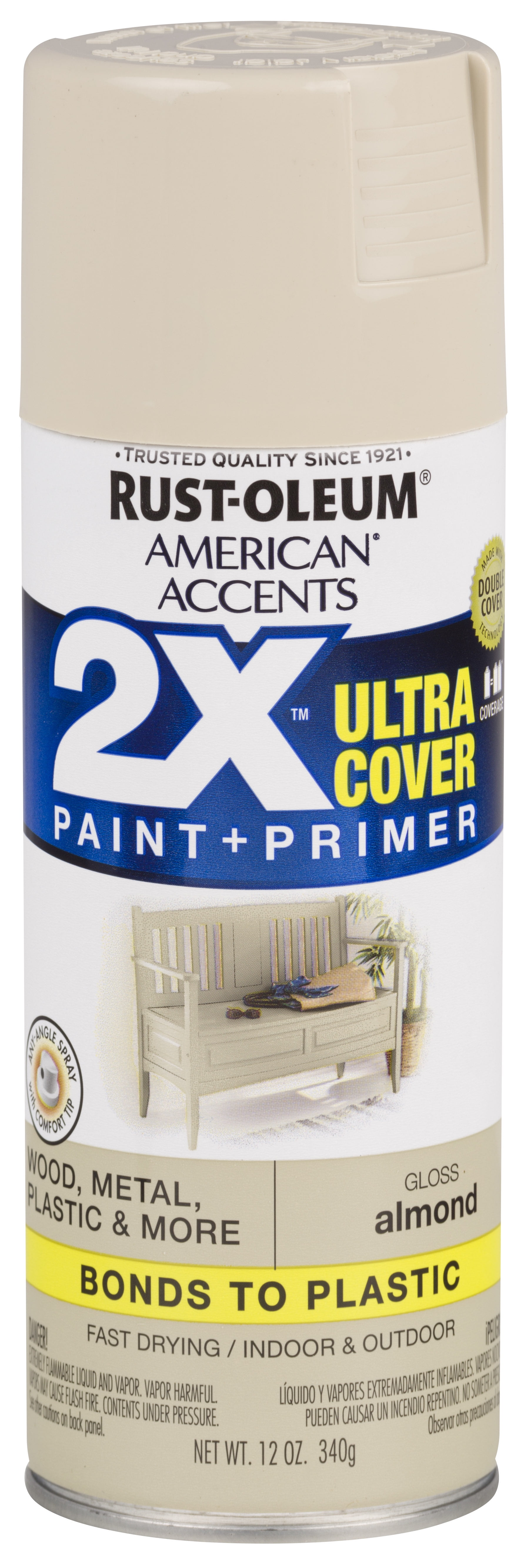 Almond, RustOleum American Accents 2X Ultra Cover, Gloss Spray Paint