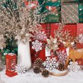 thumbnail image 3 of Ayieyill 84Pcs Christmas Tree Decorations Flowers, Artificial Glitter Berry Stems Christmas Pine Cones, Snowflake Icicle Drop Crystal Ornaments (Champaign Gold), 3 of 7