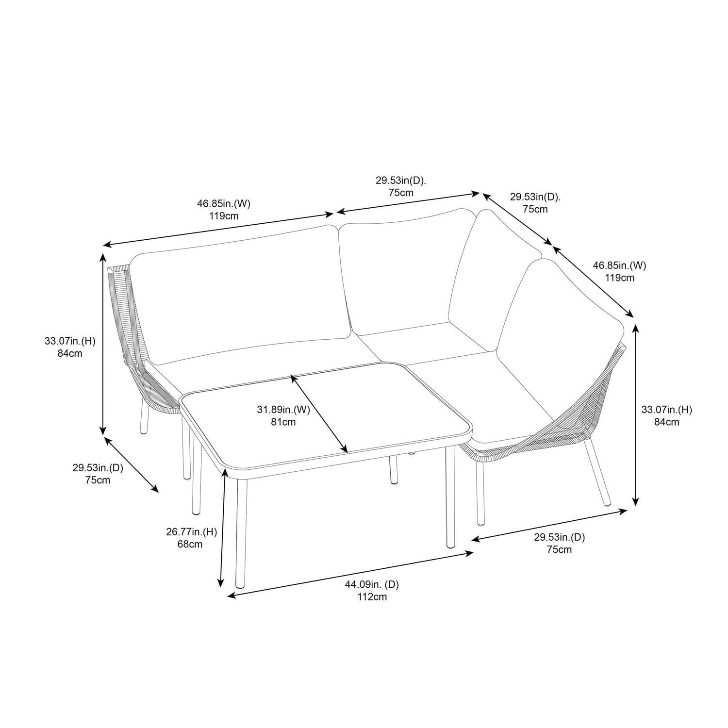 hometrends Skyler Sectional Set