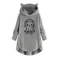thumbnail image 1 of Manteau Long pour Femmes Femme Décontracté Imprimé Oreilles de Chat Peluche Boutons à Manches Longues à Capuche Manteau en Peluche Haut Oreilles de Chat pour Femmes Long Chat Peluche, 1 of 3