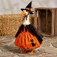 thumbnail image 6 of Halloween Witch Themed Dress And Hat Set For 19 To 23 Inch Porch Goose Statue Fall Yard Decor With Black Cat And Pumpkin Motifs, 6 of 7