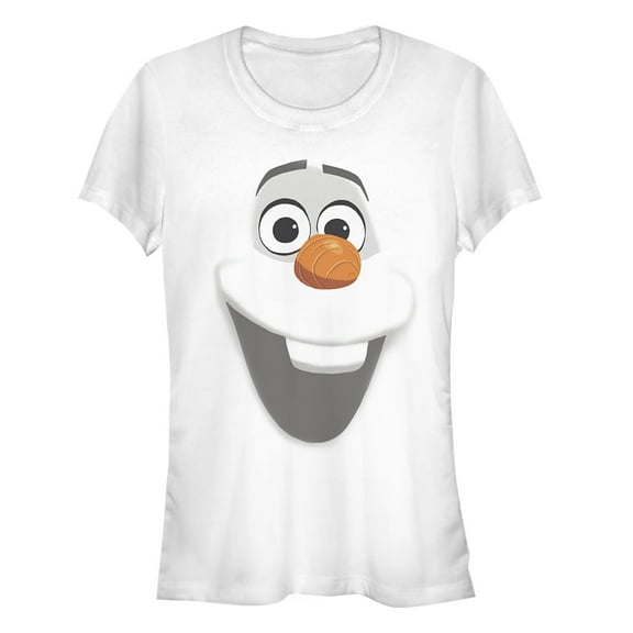 Junior's Frozen Olaf Face Graphic Tee White X Large