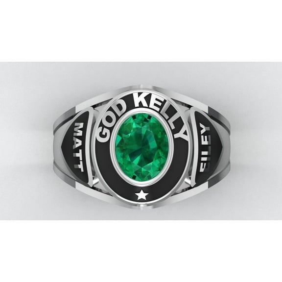 High School Class Ring, Graduation Ring for Students, College or University Jewelery, Senior Junior Gift - Personalized CZ Birthstone 925 Sterling Silver Class Ring