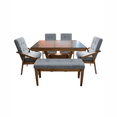 thumbnail image 1 of Comedor gris para 6 personas de madera de parota, 1 of 9
