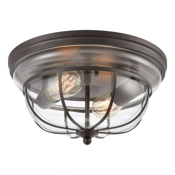 46564/2-Elk Lighting-Manhattan Boutique - 2 Light Flush Mount in Transitional Style with Modern Farmhouse and Urban inspirations - 7 Inches tall and