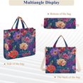 thumbnail image 6 of FORMRS Womens Corduroy Tote Bag Crossbody Shoulder Handbag with Pocket, Blooming Flowers Pattern, 6 of 7