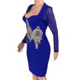 thumbnail image 5 of Mini Vestido Ajustado de Perspectiva de Corte Bajo Con Apliques de Manga Larga Para Mujer Odeerbi  ODB113940, 5 of 5