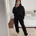 thumbnail image 2 of Hooded Loose Fit Sweatshirt & Joggers (XL, LeopardBeige), 2 of 9