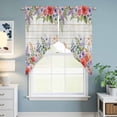 thumbnail image 6 of Swag Valance Curtains for Windows, Pink Flowers Light Filtering Kitchen Curtains with Rod Pocket, Spring Floral Elegant Pastoral Wooden Window Treatment Valances for Living Room, 36x45 - 2 PCS, 6 of 9