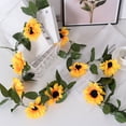 thumbnail image 2 of Wosthever Guirnalda de girasoles artificiales para colgar, 10 flores vívidas y realistas, estante de libros para el hogar, puerta, fotografía, Flores artificiales, 2 of 6