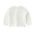 thumbnail image 3 of Yuncity Girls Jacket Newborn Infant Baby Cotton Knit Sweater Autumn Solid Long Sleeve Tops Cardigan Clothes Coats 0-6 Months, 3 of 3