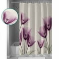 thumbnail image 3 of Pink Floral Shower Curtains for Bathroom Waterproof Fabric Bath Curtains Decor Bath Tub Curtain Elegant Tulip Retro Wildflower Plant Field Decorative Shower Curtain Sets with 12 Hooks, 72x72 Inch, 3 of 6