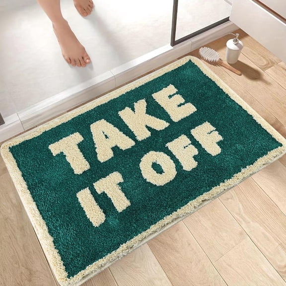 Farcauo Bathroom Rug Cute Bath Mat 32"×20" Green Take It Off Bath Rugs for Bathroom Floor Shower Rug Small Home Decor and Accessories Small Non Slip Mats