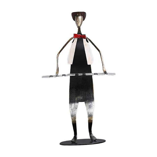 GUOOL Iron Music Man Statue Model Desktop Ornament Musical Instrument Figurine Artwork Piano Player