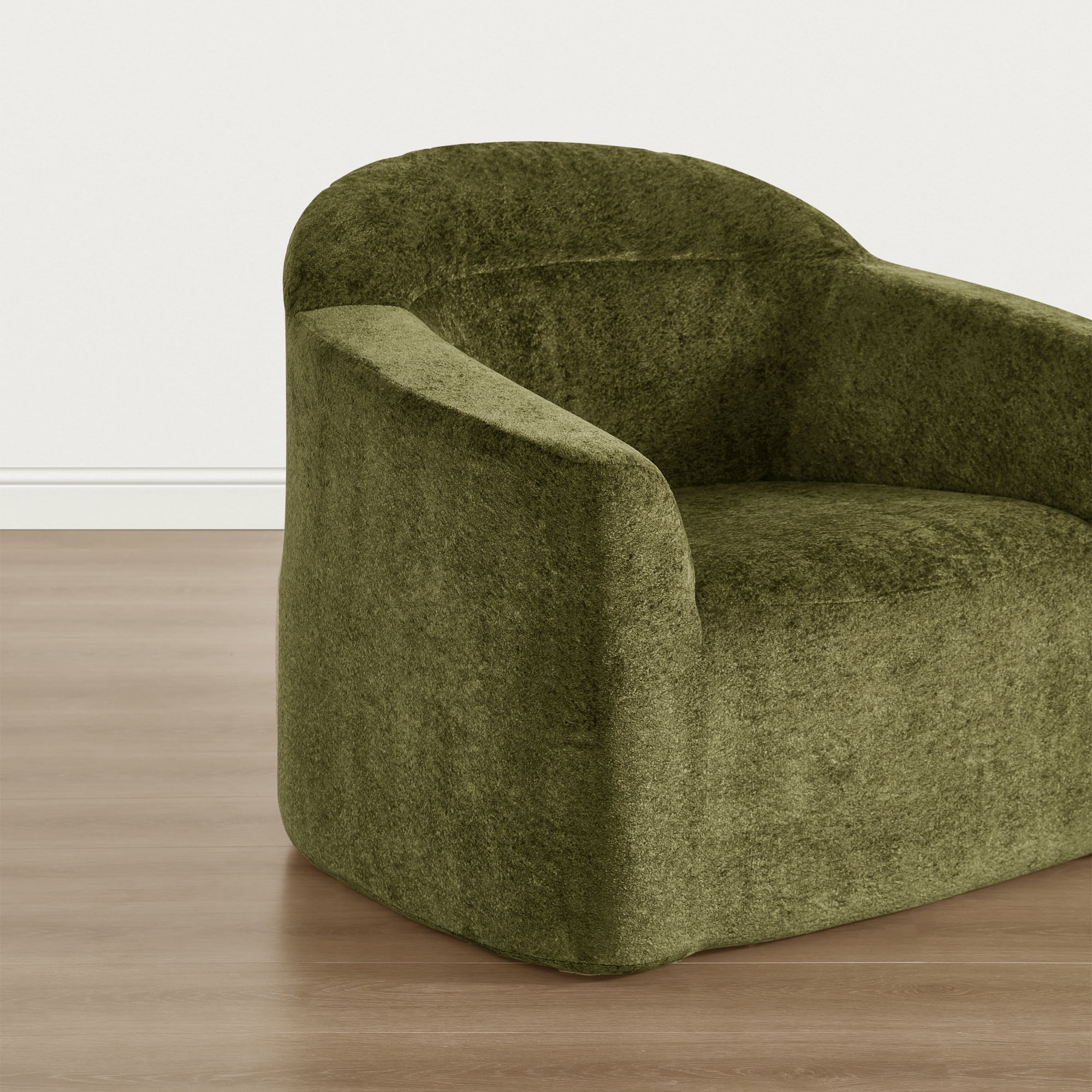 Spruce & Spring Modern Accent Chair with Compression Sponge Cushion, No Assembly, Green