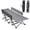 Gray, variant on Foldable Camping Cot with Headrest Mesh Side Rails Carry Bag Metal Frame for Hiking Navy