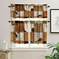 thumbnail image 3 of Vintage Fur Patchwork Curtains Valance 3 Piece Set,Western Farm Animal Cow Fur Pattern Patchwork Valance,Home Kitchen Living Room Decor Window Valance, 3 of 6