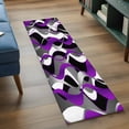 thumbnail image 3 of 2'x6' Rug Runners for Hallways Kitchen, Purple Stripe Non Slip Entryway Beside Floor Carpet Runner, Black Grey White Gradient Striped Geometric Laundry Room Bedroom Throw Rugs Mat for Family Pet, 3 of 8