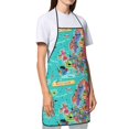 thumbnail image 3 of Naloa 1Pack Adjustable Bib Apron Waterdrop Resistant Cooking Kitchen Aprons for Women Men Chef, Cartoon Map Of Europe Print, 3 of 8