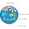thumbnail image 2 of Round Metal Sign Pool Zone Beach Tin Sign Vintage Swimming Pool Sign for Home Wall Art Decoration Outdoor Decor 12inch, 2 of 7