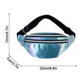 thumbnail image 3 of Taotanxi Holographic Fanny Packs for Women Cute Waist Packs Shiny Waist Bum Bag Waterproof for Travel Party Festival Running Hiking Light Blue Shiny, 3 of 3