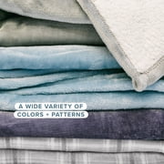 Bare Home Plush Sherpa Bed Blanket - Fluffy & Soft - Reversible - Lightweight - King, Gray