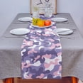 thumbnail image 4 of Table Runner Dresser Scarves 90 Inch Long, Abstract Camouflage Pink Purple White Linen Dining Table Runners Army Camo Texture Tabletop Scarf for Wedding Holiday Party Kitchen, 4 of 7