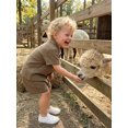 thumbnail image 6 of BemeyourBBs Toddler Baby Boy Summer Clothes Newborn Infant Boys Baptism Outfit Cotton Gauze Solid Color Short Sleeve Button Down Shirt Tops And Shorts Set Pocket, 6 of 9