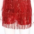 thumbnail image 7 of YONGHS Women Sequin Tassel Fringe Flapper Dress Salsa Latin Dance Cocktail Dresses Red S, 7 of 7